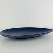 Plat et coupe Blå eld par Hertha Bengtson pour Rörstrand Sweden, céramique