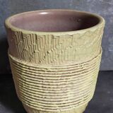 French Art-Deco ceramic vase cracked vanilla