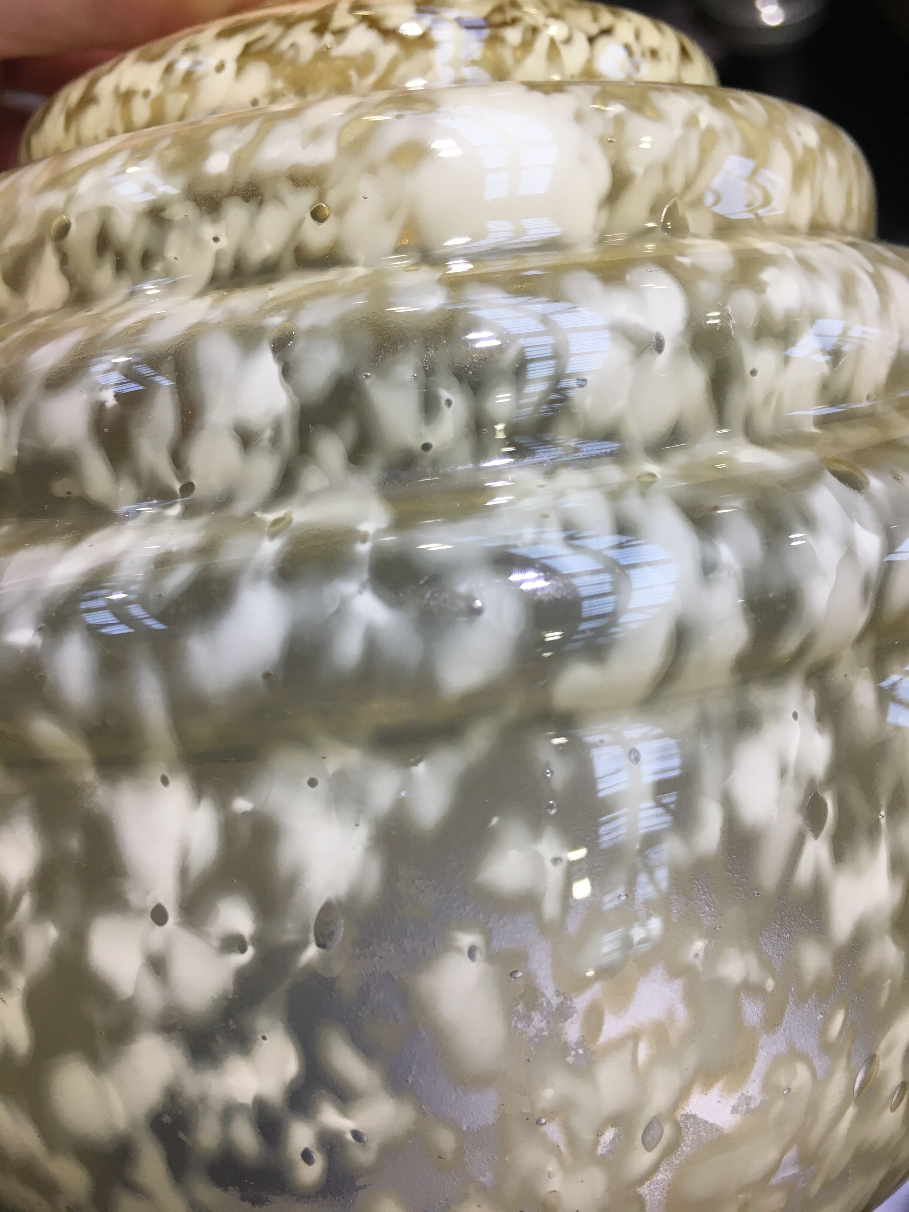 Art deco pendant lamp in yellow Clichy glass