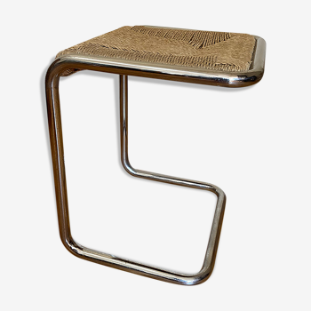 Stool sleigh chrome and ropes 70s