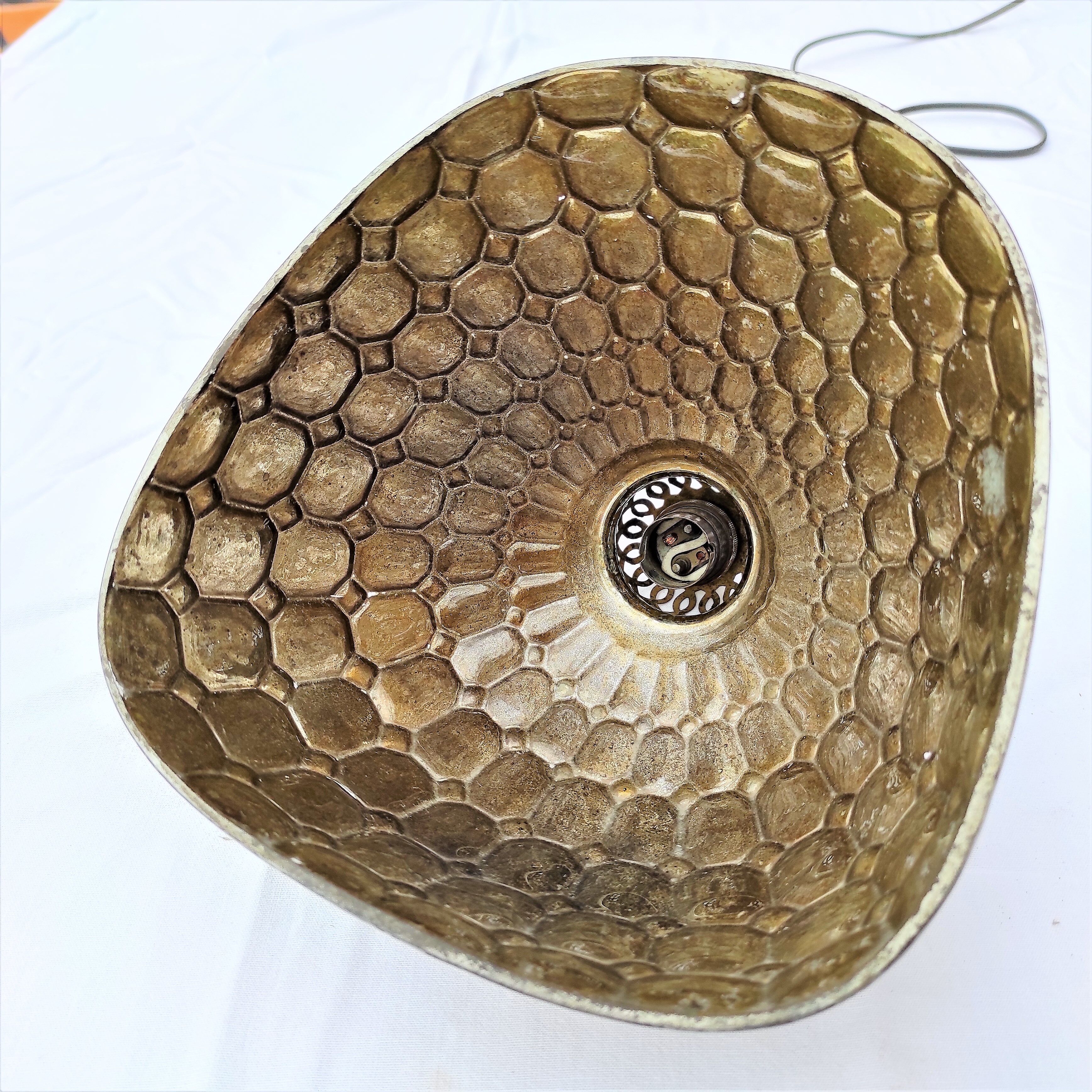 Holophane pendant lamp in mercurized glass from the 30s
