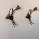Vintage wall lights in gold metal and brass, France 1980.