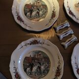 Ensemble de 6 assiettes plates + 6 portes couteaux Obernai