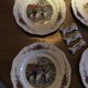 Set of 6 flat plates - 6 door knives Obernai
