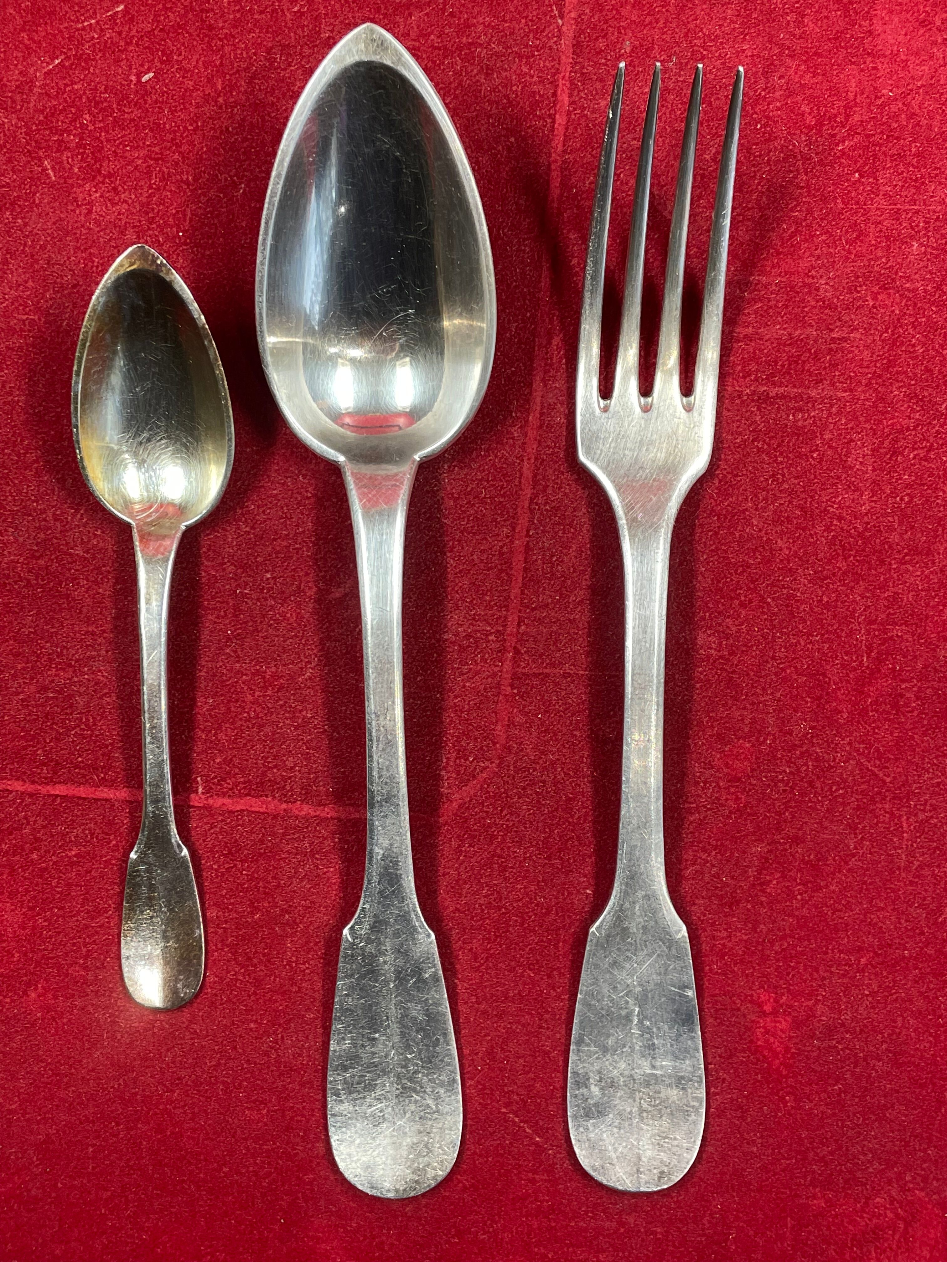 Cutlery set 36 Pieces in Silver Plated 100 g Armand Frenais Stylized monogram EL