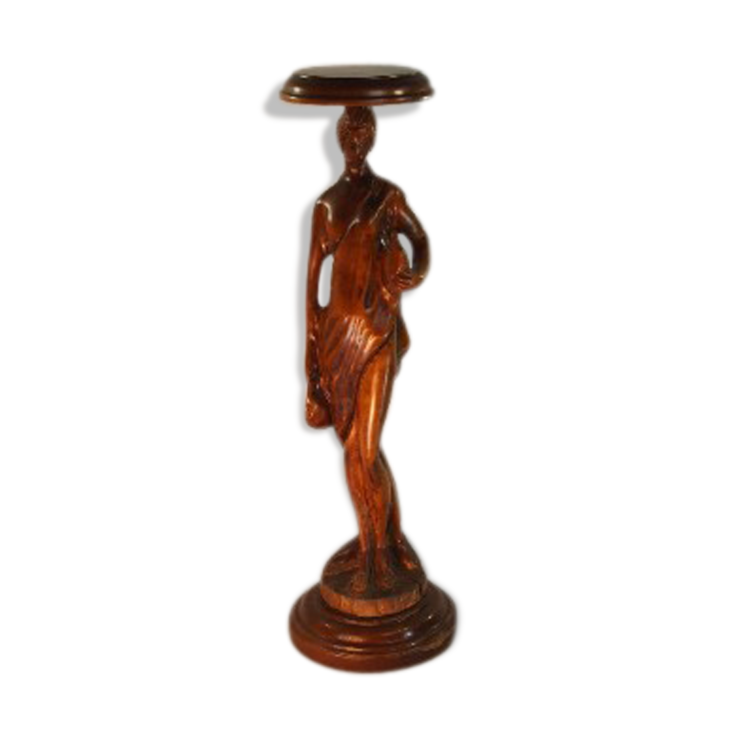 Saddle statue of macif/vintage wooden woman