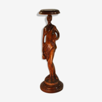 Saddle statue of macif/vintage wooden woman