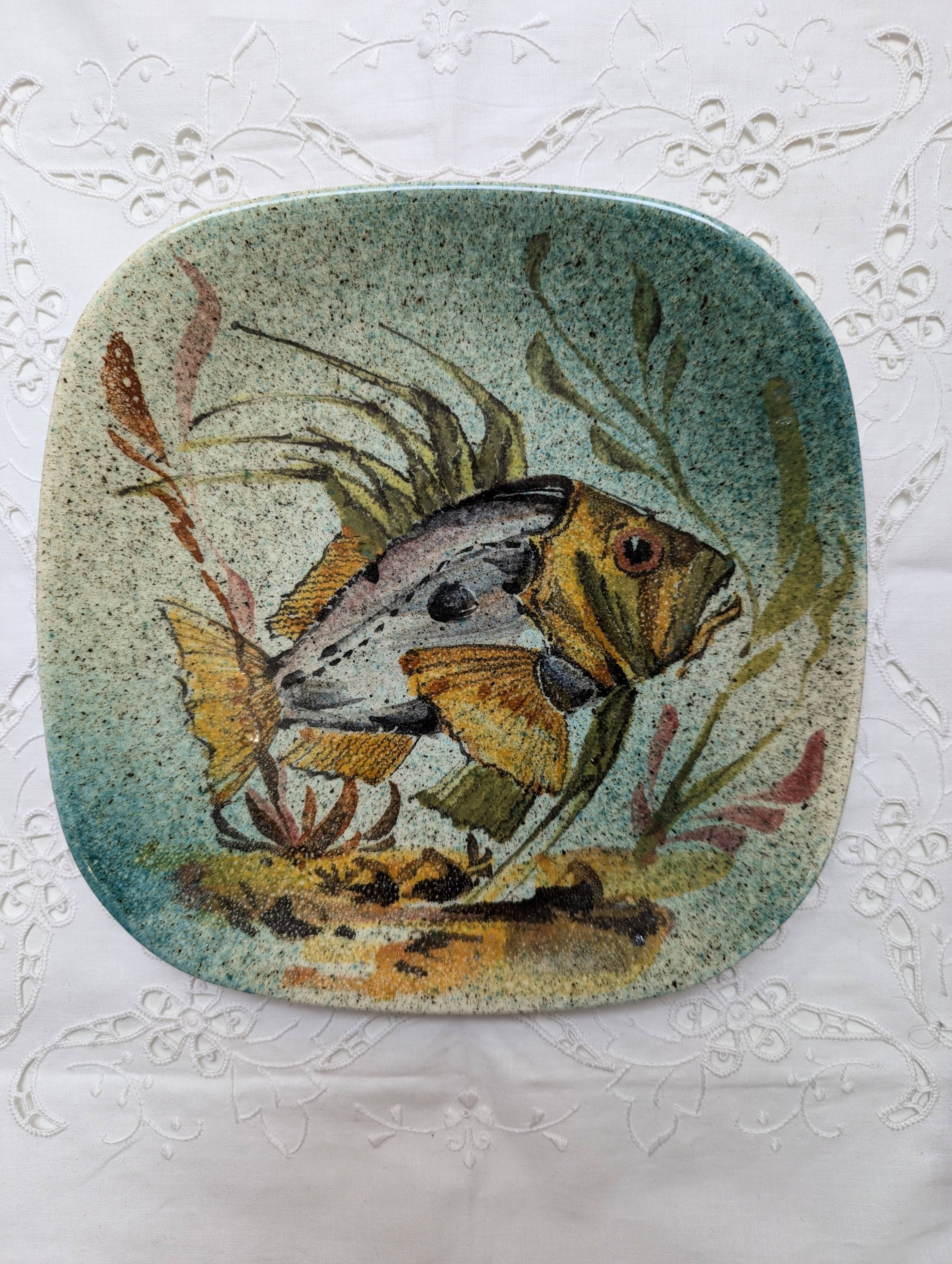 Hand-painted fish plate