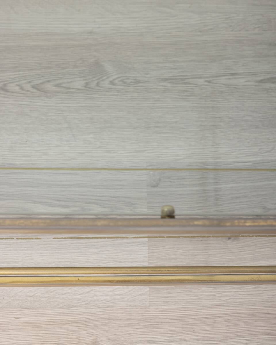 Vintage 1970s gold-plated metal and glass coffee table, designed by Allegri