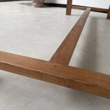 Solid pine table with its extension, 1950s