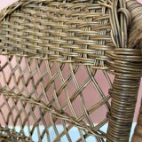 Small children's chair in beige scoubidou.