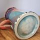 Large sculptural ceramic pitcher by a signed artist – abstract decoration