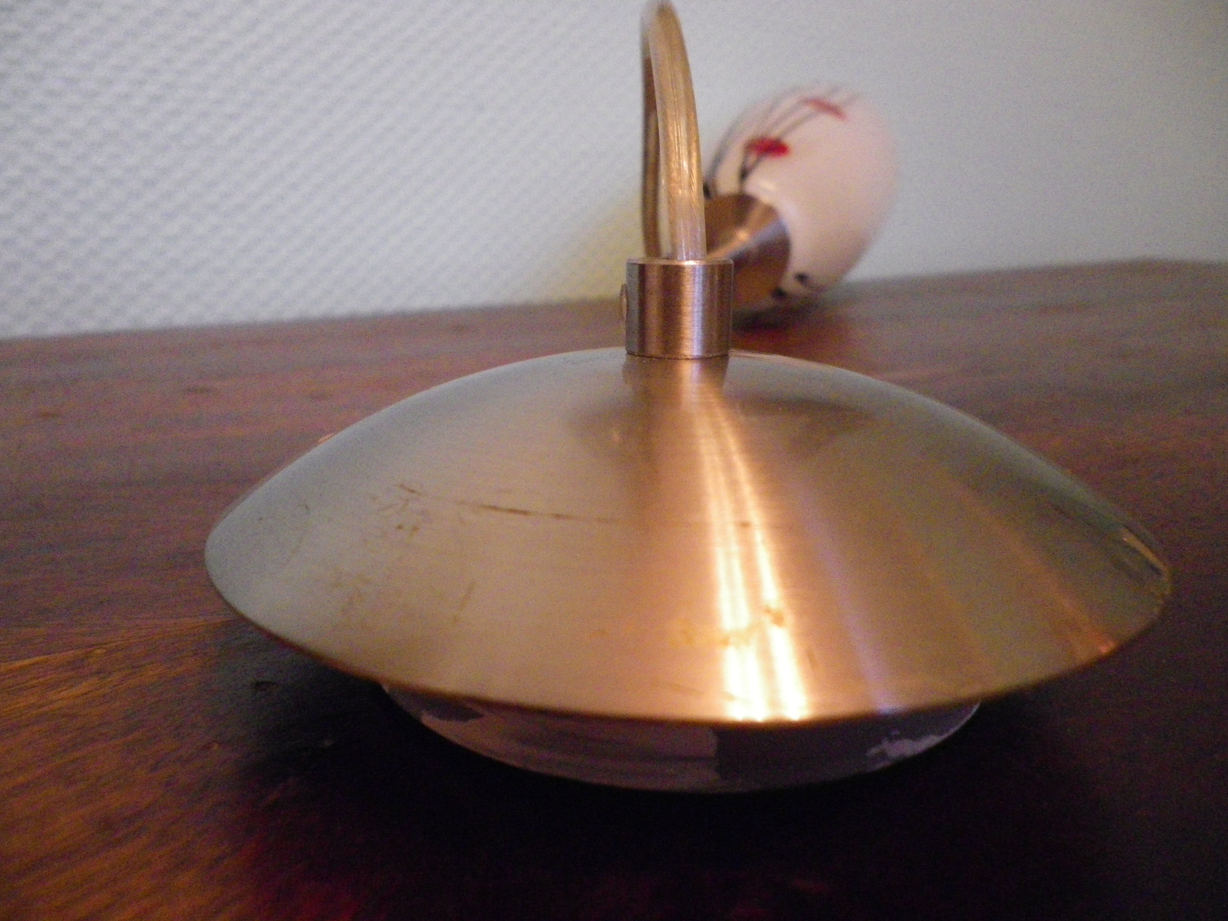 Art deco pendant lamp from the 70s, opaline, chrome metal