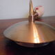 Art deco pendant lamp from the 70s, opaline, chrome metal