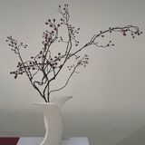 white vase Sculptural Wave -Ceramic - Roberto Rigon - Italy - 1960-70