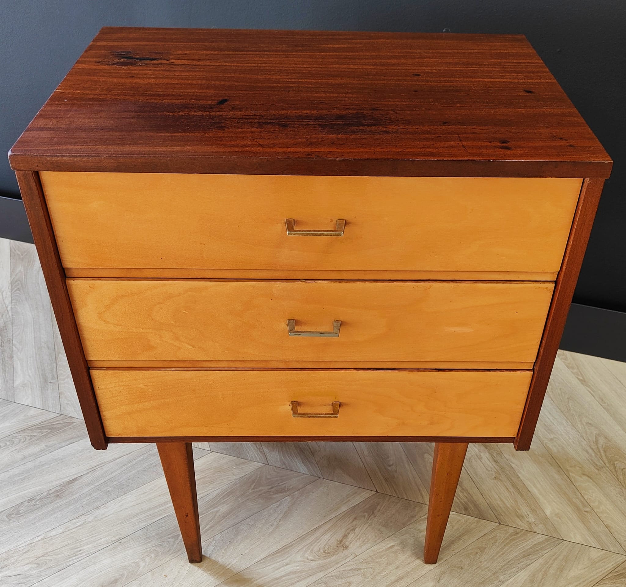 Two bedside tables, 50s