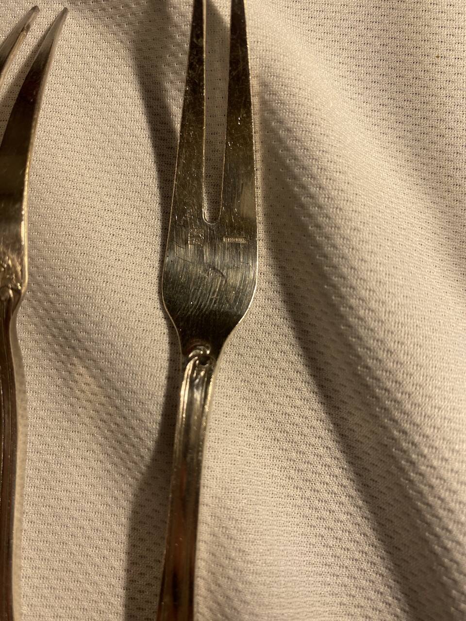 10 snail forks, rocaille model, Ercuis brand