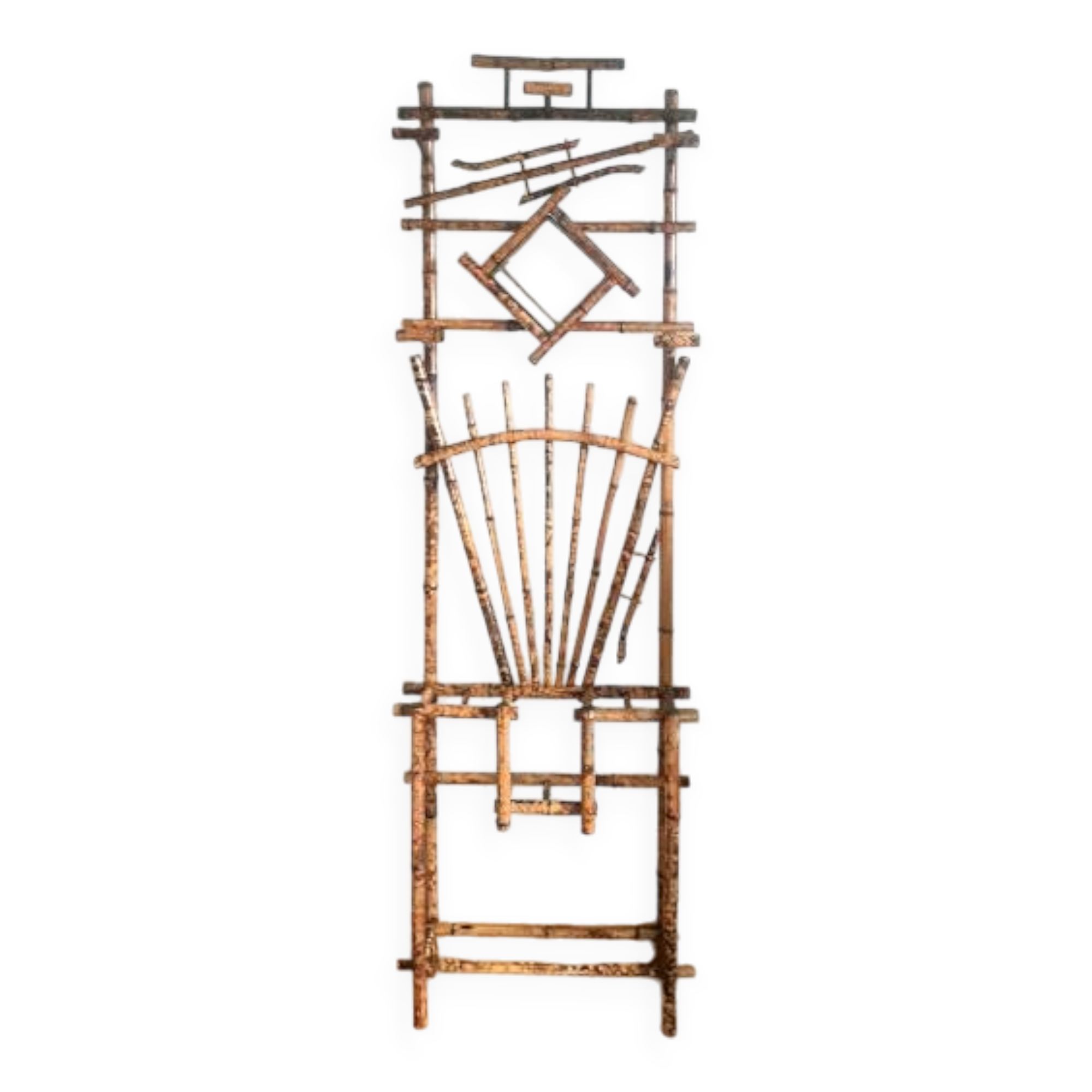 Vestiaire porte-manteau art nouveau en bambou tigré