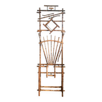 Art nouveau coat rack in tiger-print bamboo