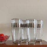 4 glasses with orangeade silver décor