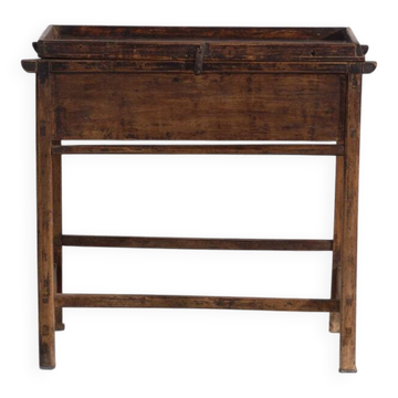 Antique Chinese writing desk with drop leaf in pine – China, circa 1930