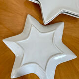 Set of 4 star-white earthenware plates