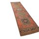 3x11 Vintage Terracotta Oriental Pattern Turkish Runner Rug, 89x342Cm