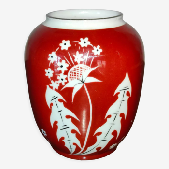 Vase spechtsbrunn handgemalt en porcelaine Allemande à décor floral
