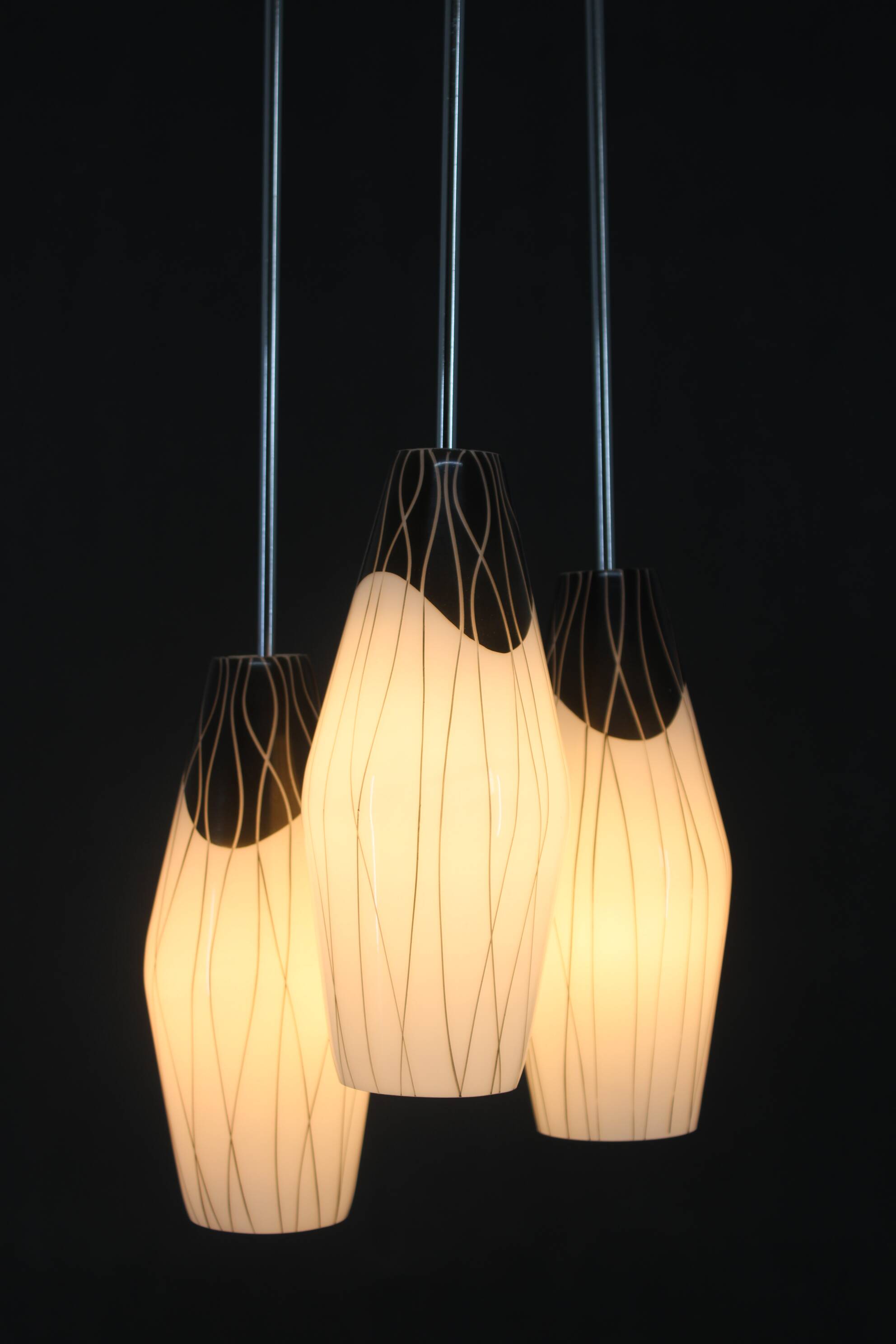 1970s Glass Pendant , Czechoslovakia