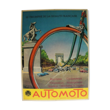 Affiche ancienne automoto vélo moto scooter arc de triomphe Paris André Bermond