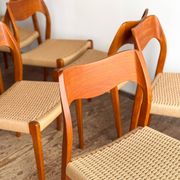 Set of 10 chairs 71 in teak by Niels O. Møller, JL Moller, Mid Century
