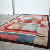 Tapis de laine art déco moderniste abstrait, années 1930