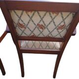 Paire de fauteuils bridge en bois et tissu, 1940