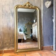 Antique Louis-Philippe gilded mirror from the late 19th century.