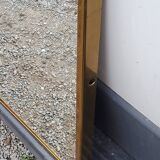 Mirror of the 70s in gilded metal, 60x35 cm