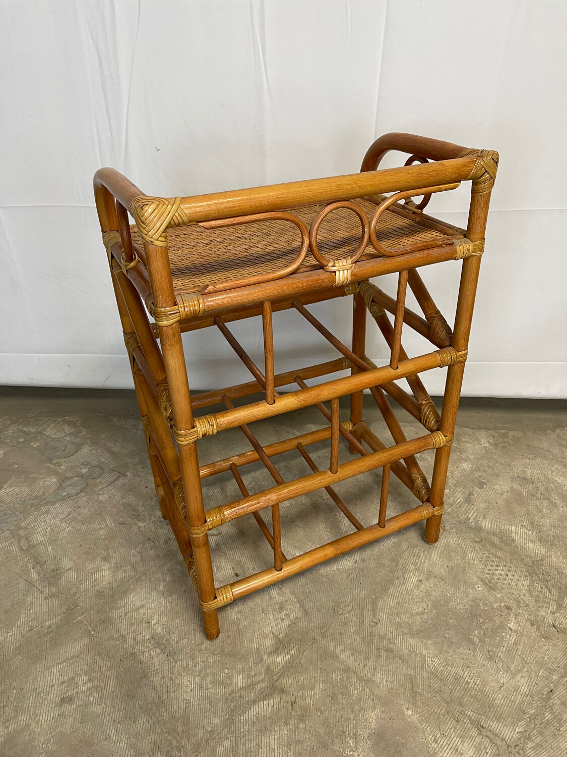 Rattan shelf