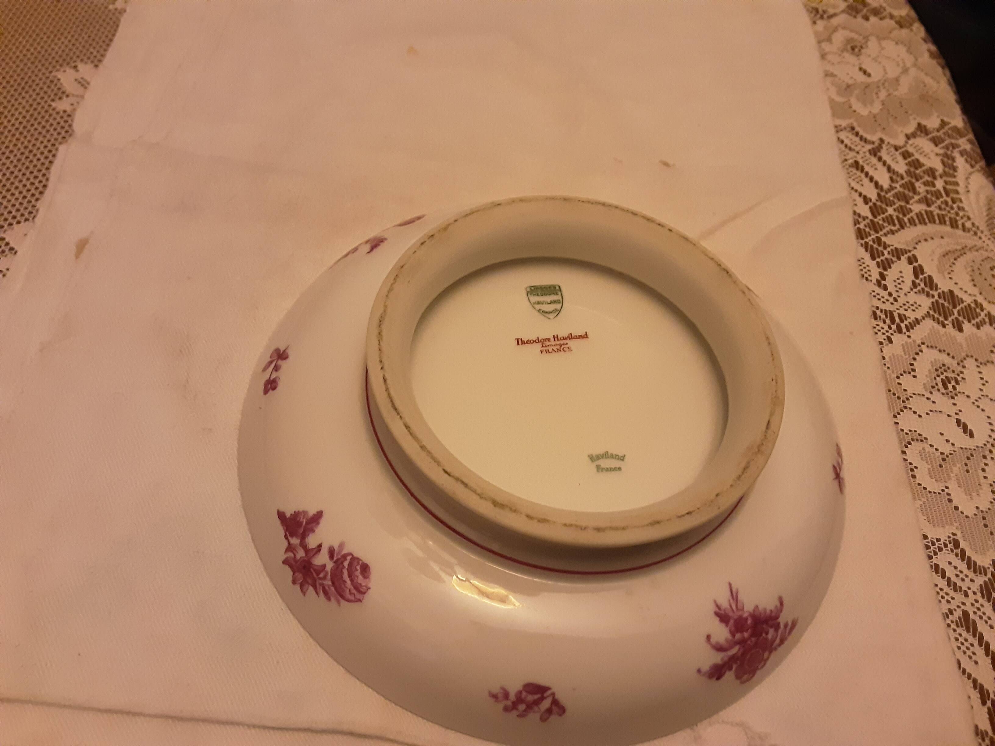 Theodore haviland limoges porcelain shower foot cake dish