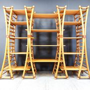 Étagère murale en bambou vintage, années 1970