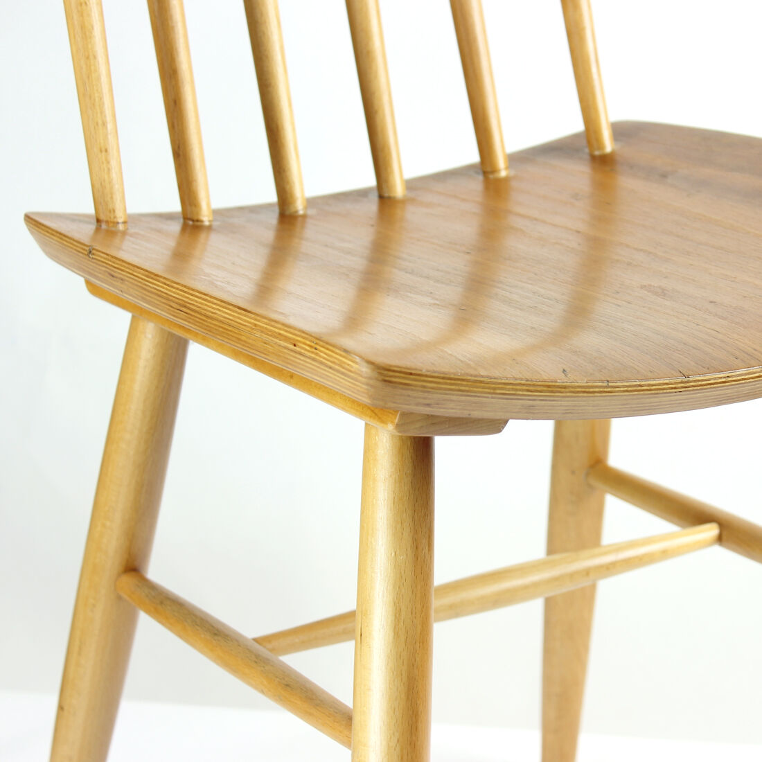 Mid Century Oak Chair Produced In 1975