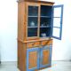Antique softwood buffet in natural + blue, Gründerzeit style