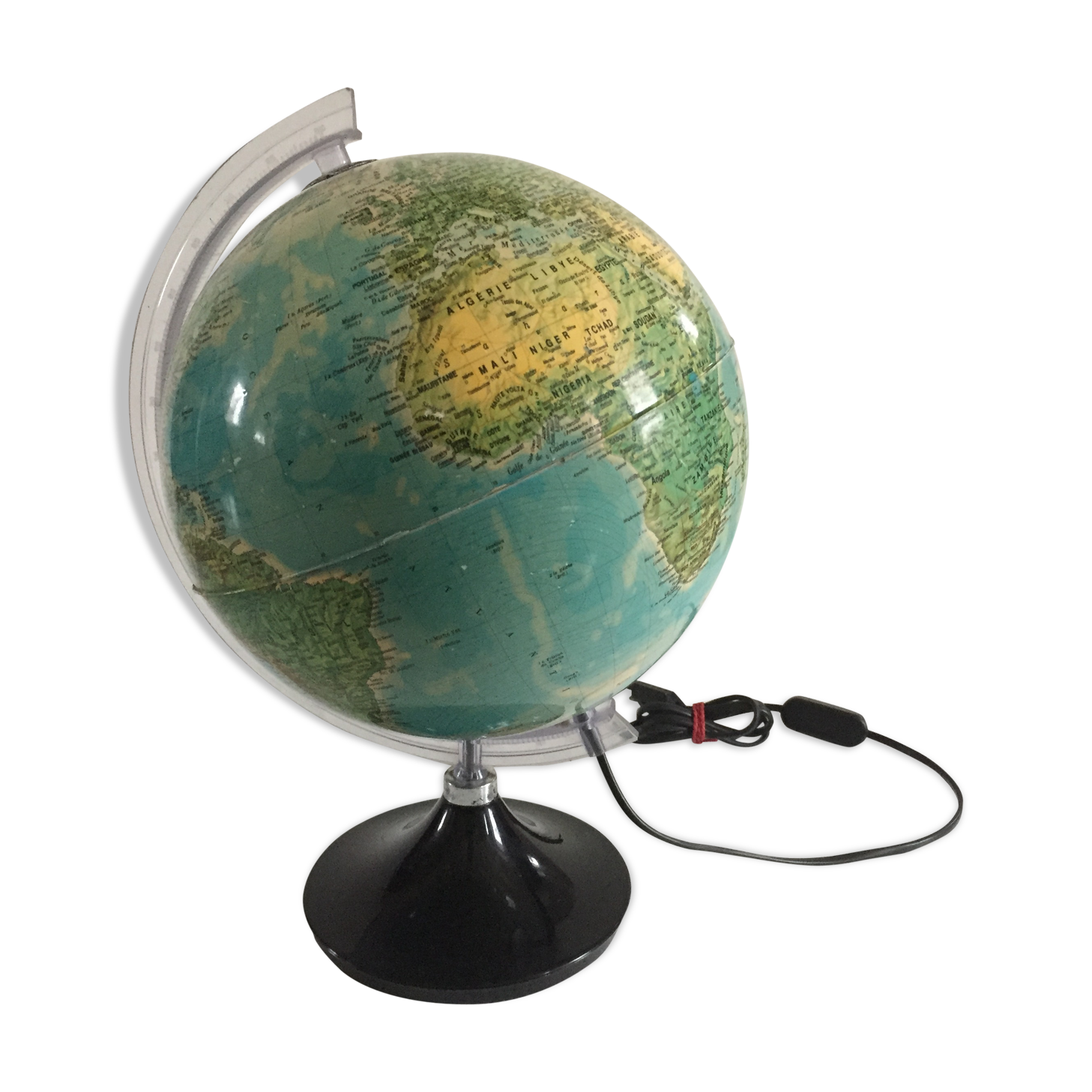 Globe earth bright black vintage