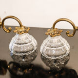 Pair wall light Murano faceted glass