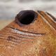 Stoneware vase with incised decoration