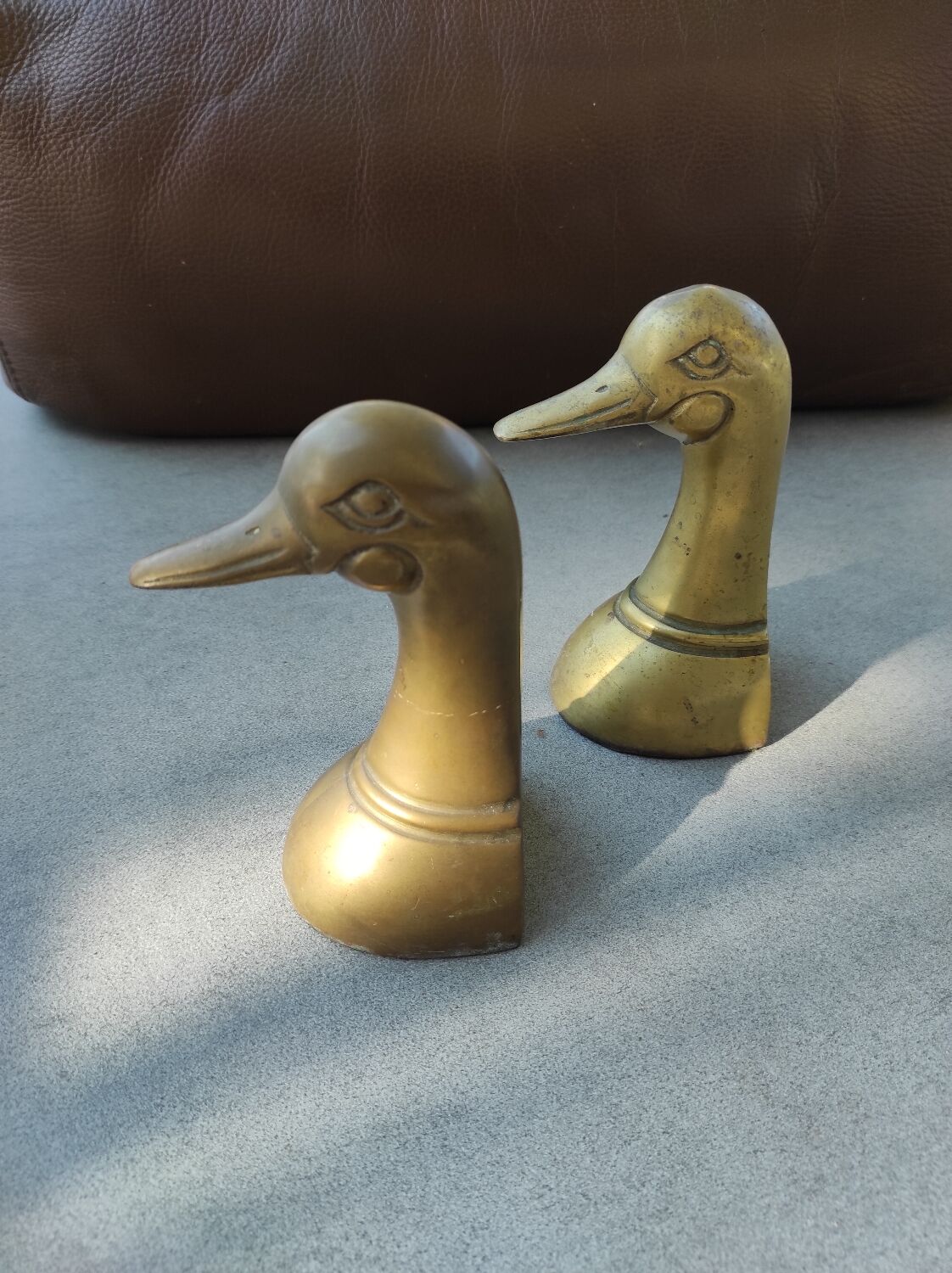 Paire de canards en laiton serre-livres