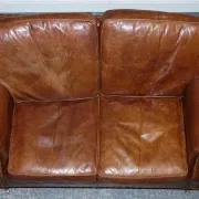 Brown Leather Two-Seater Sofa Balural in the Style of Halo and Timothy Oulton