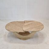 Table basse en travertin, italie, 1980s
