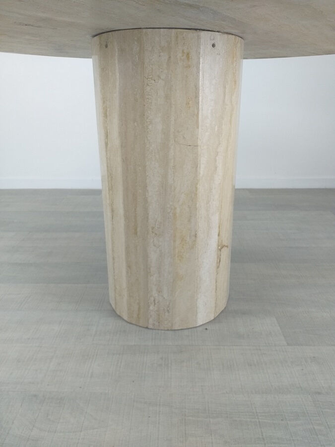 Travertine dining table design Jean-Charles Roche Bobois vintage 70s