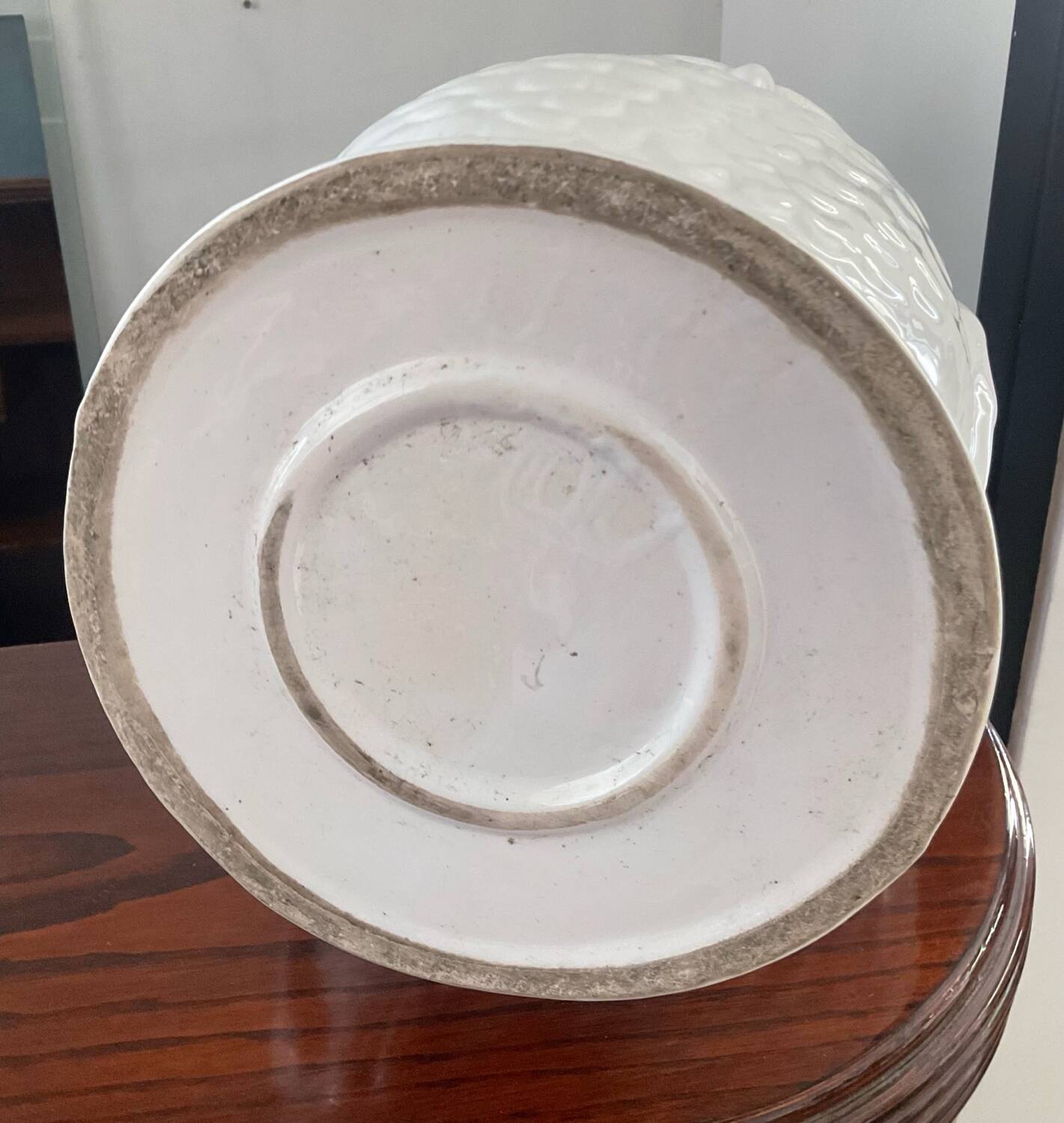 Vintage glazed ceramic owl umbrella stand