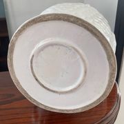 Vintage glazed ceramic owl umbrella stand
