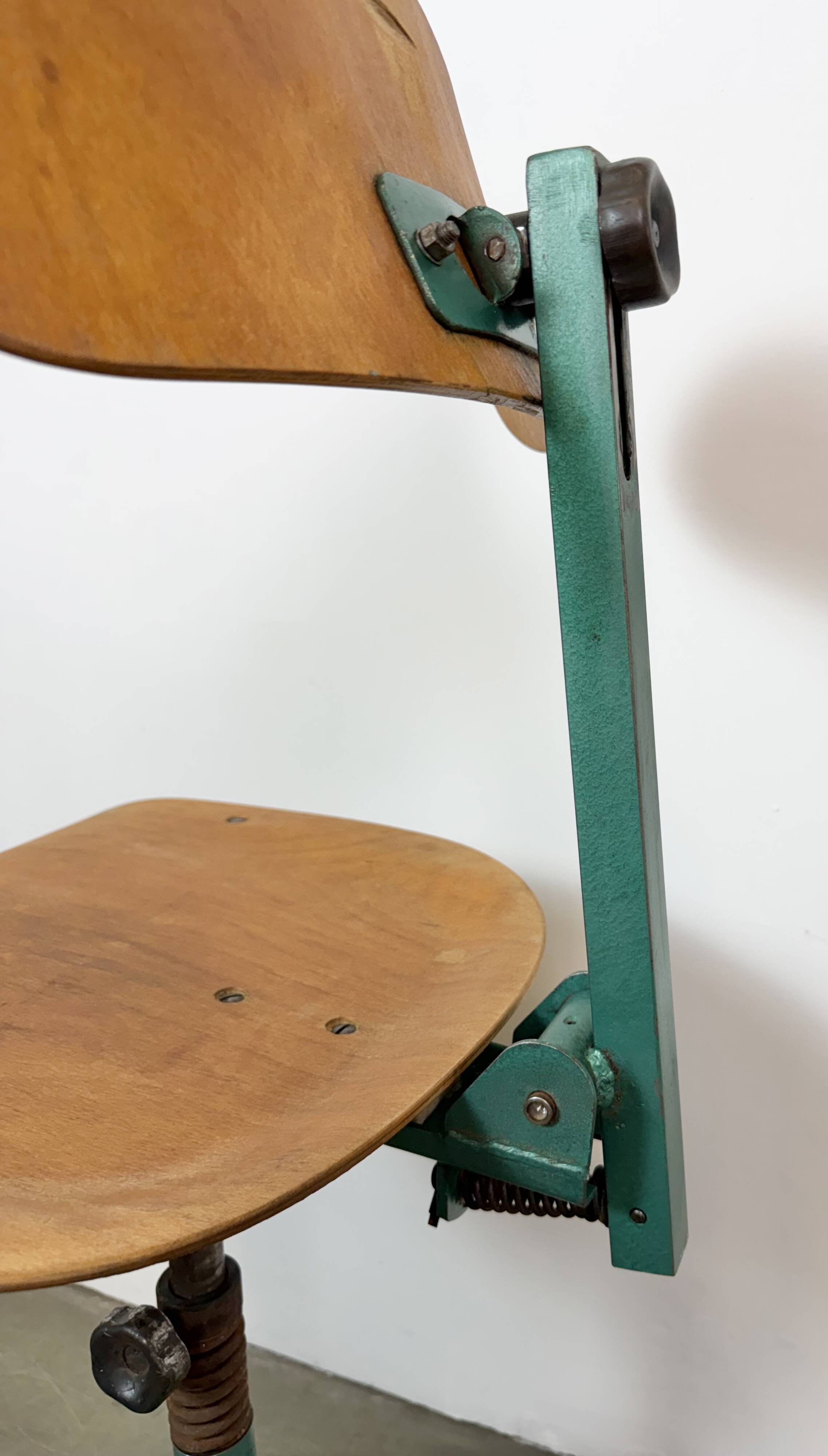 Dark Green Industrial Workshop Chair, 1950s